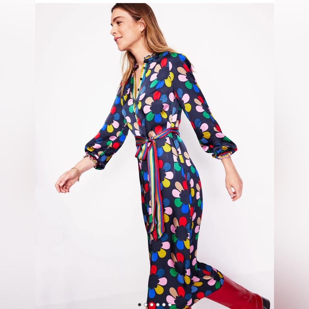 Boden Jasmine Satin Midi Dress